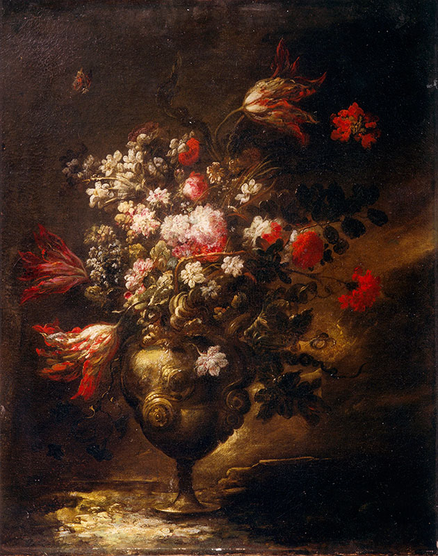 Anonimo — Mezzadri Antonio - sec. XVII - Natura morta con vaso di fiori — insieme